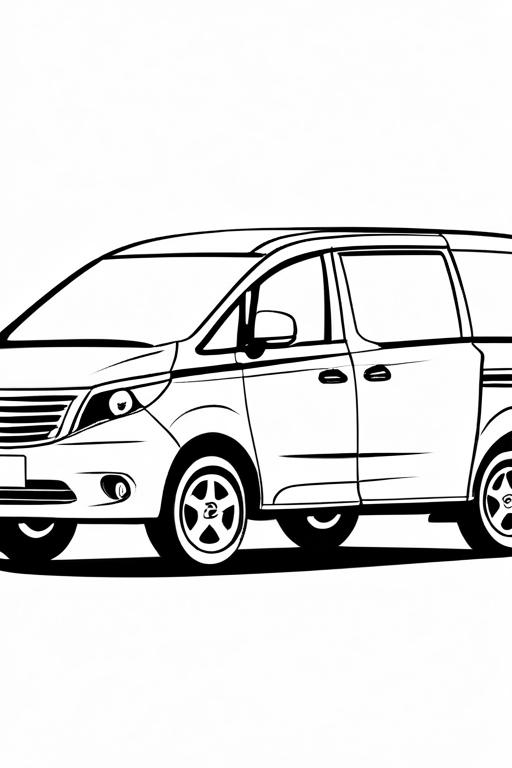 Minivan Coloring Page 36 for Kids