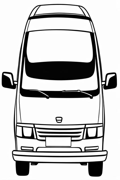 Minivan Coloring Page 37 for Kids