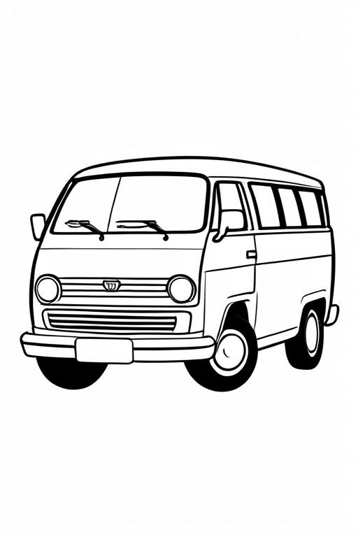 Minivan Coloring Page 38 for Kids