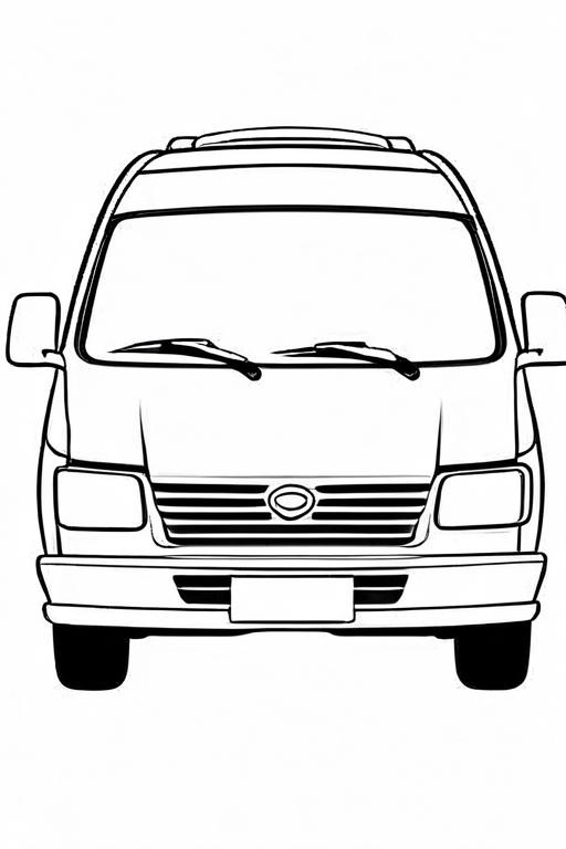 Minivan Coloring Page 4 for Kids