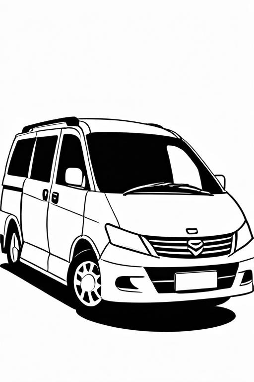 Minivan Coloring Page 40 for Kids