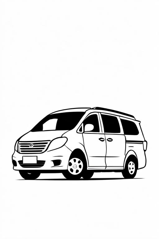 Minivan Coloring Page 43 for Kids