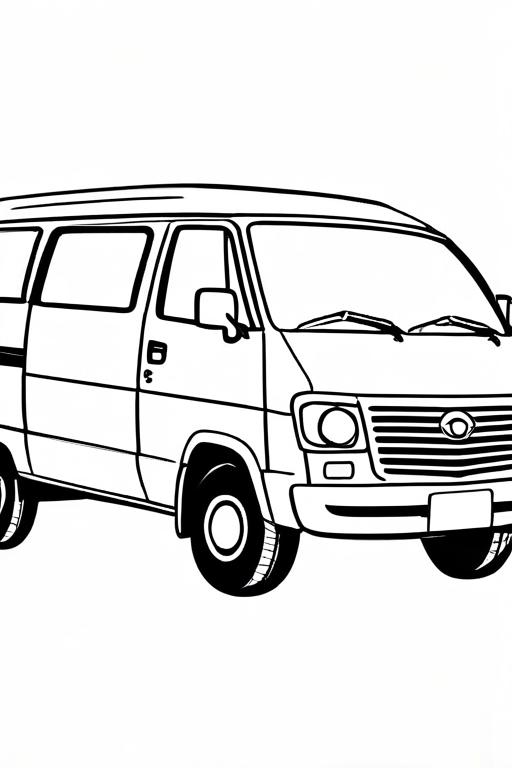 Minivan Coloring Page 44 for Kids