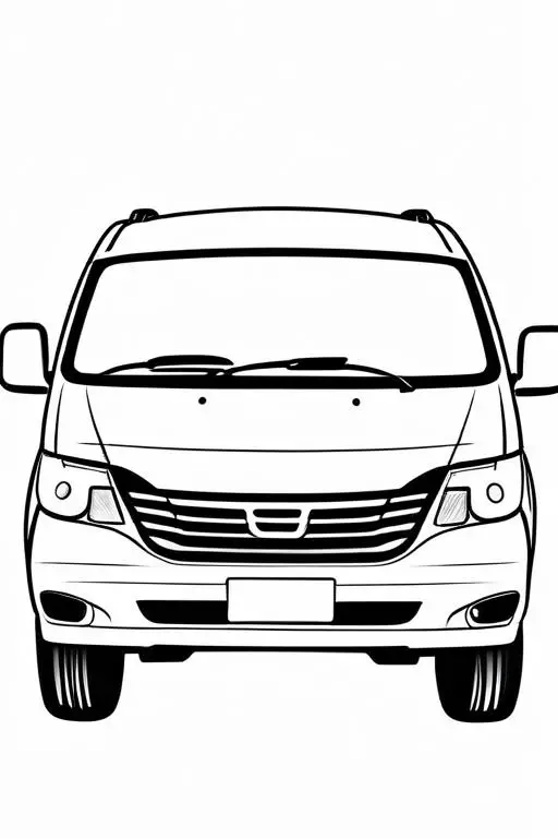 Minivan Coloring Page 45 for Kids