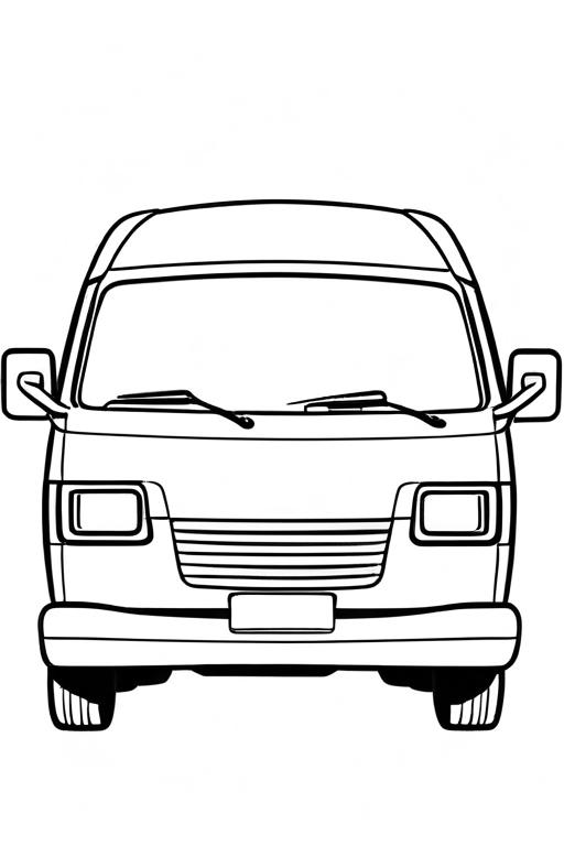 Minivan Coloring Page 46 for Kids