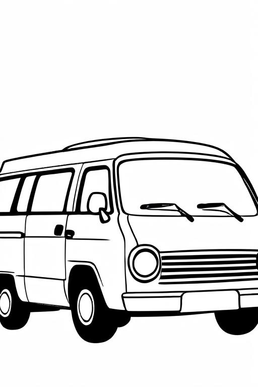 Minivan Coloring Page 47 for Kids