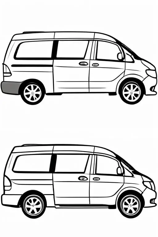 Minivan Coloring Page 48 for Kids