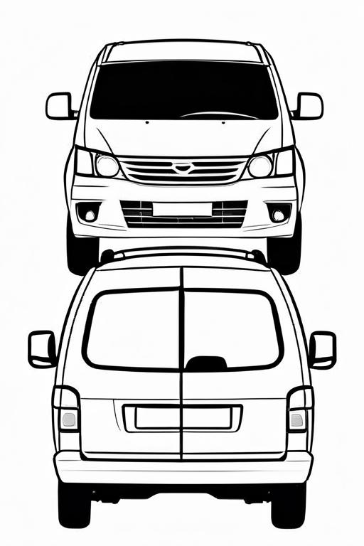 Minivan Coloring Page 49 for Kids