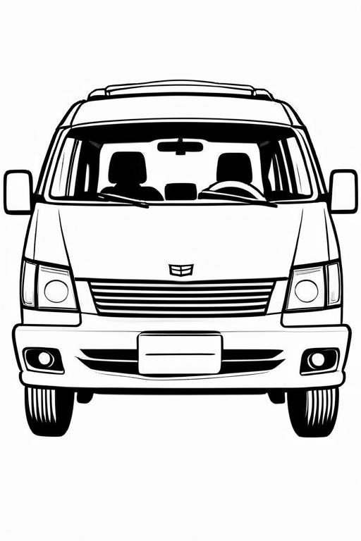 Minivan Coloring Page 50 for Kids