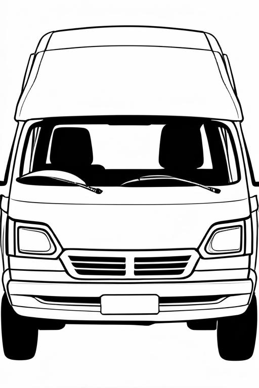 Minivan Coloring Page 52 for Kids