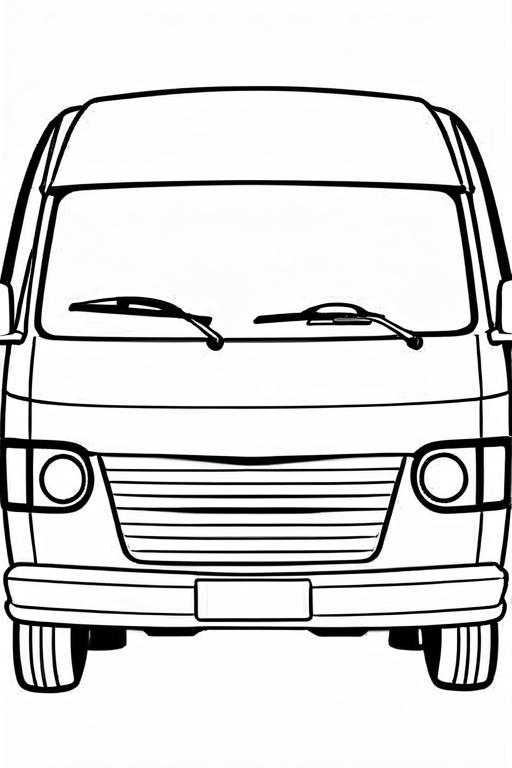 Minivan Coloring Page 53 for Kids