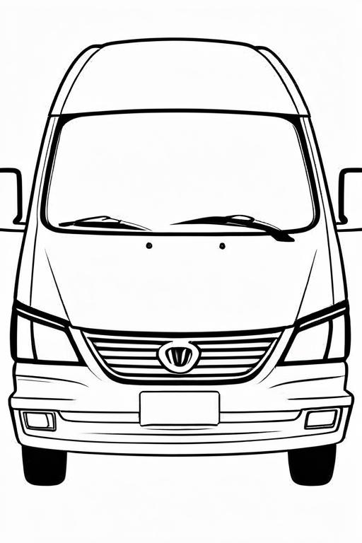 Minivan Coloring Page 54 for Kids