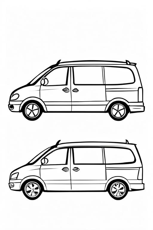 Minivan Coloring Page 55 for Kids