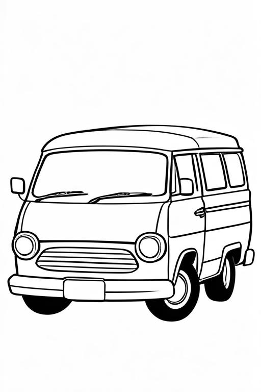 Minivan Coloring Page 56 for Kids