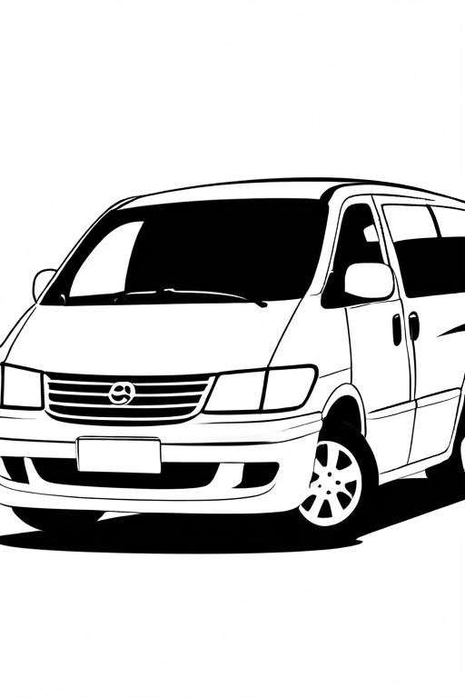 Minivan Coloring Page 57 for Kids