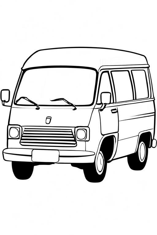 Minivan Coloring Page 58 for Kids