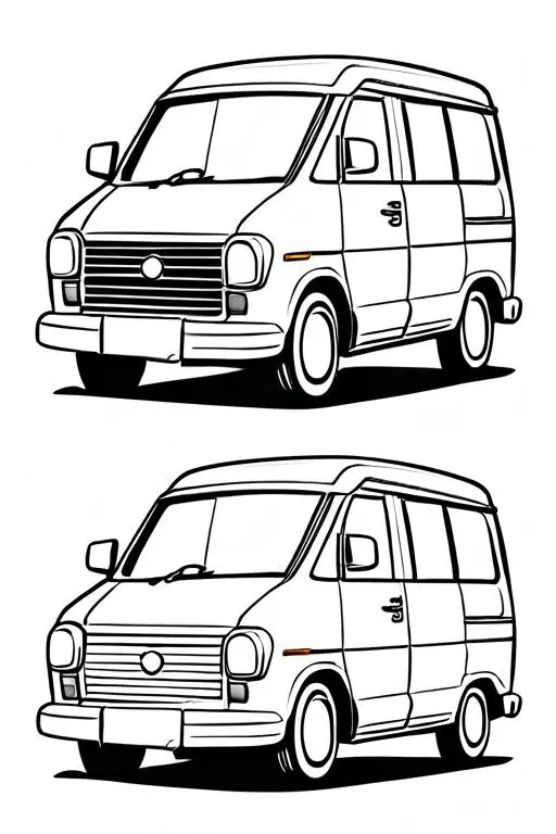 Minivan Coloring Page 6 for Kids