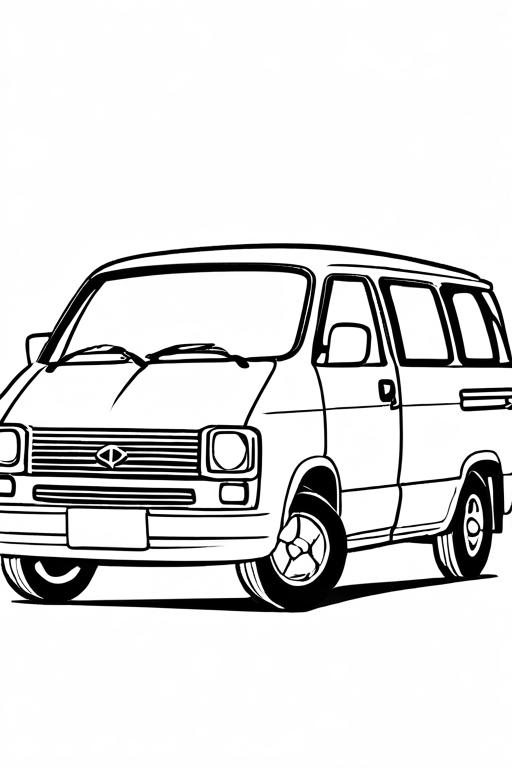 Minivan Coloring Page 7 for Kids