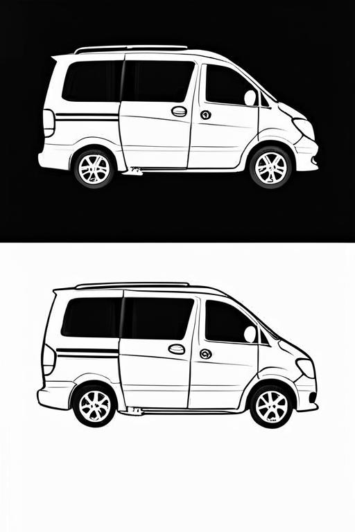 Minivan Coloring Page 8 for Kids