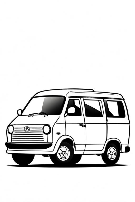 Minivan Coloring Page 9 for Kids