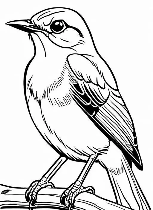 Mockingbird Coloring Page 1 for Kids