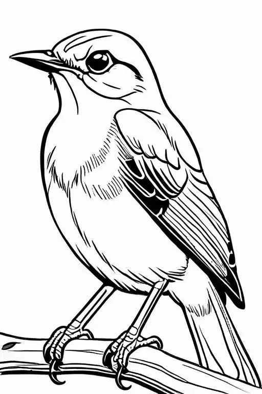 Mockingbird Coloring Page 1 for Kids