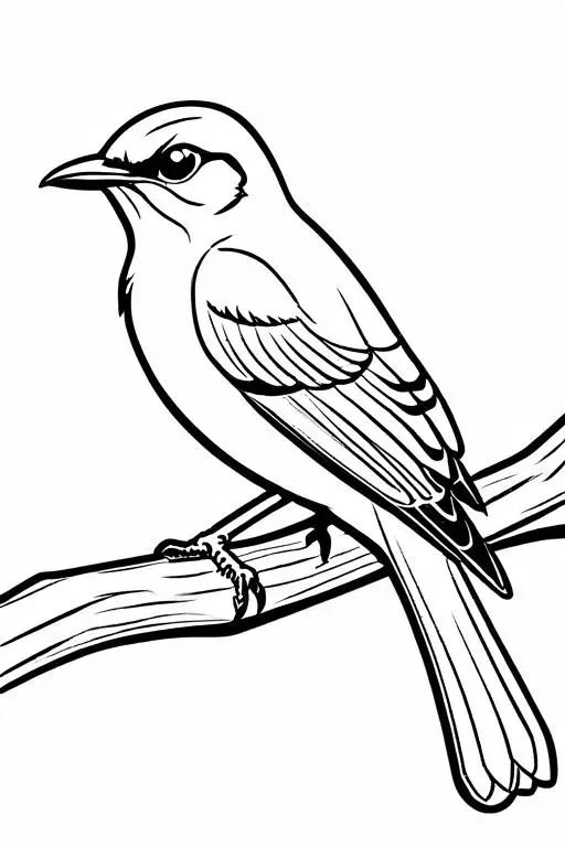 Mockingbird Coloring Page 2 for Kids