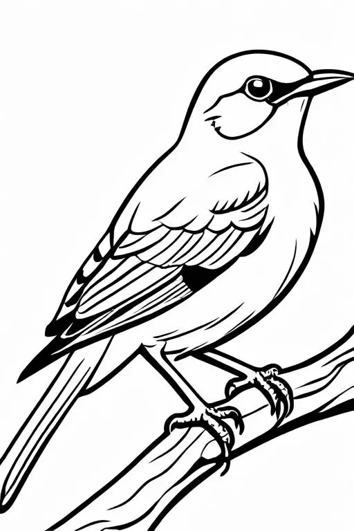 Mockingbird Coloring Page 3 for Kids