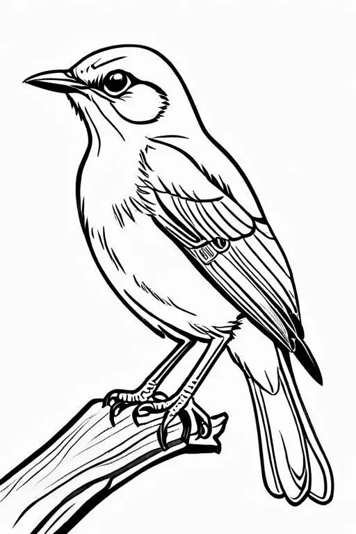 Mockingbird Coloring Page 4 for Kids