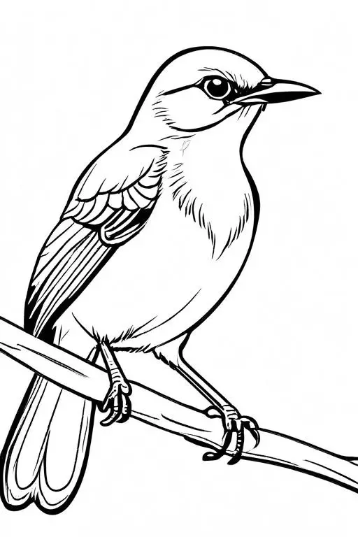 Mockingbird Coloring Page 5 for Kids