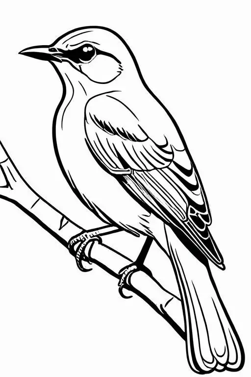 Mockingbird Coloring Page 6 for Kids