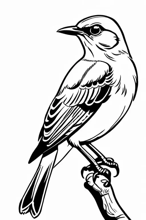 Mockingbird Coloring Page 7 for Kids