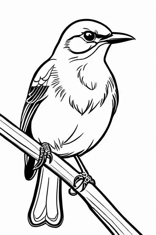 Mockingbird Coloring Page 8 for Kids