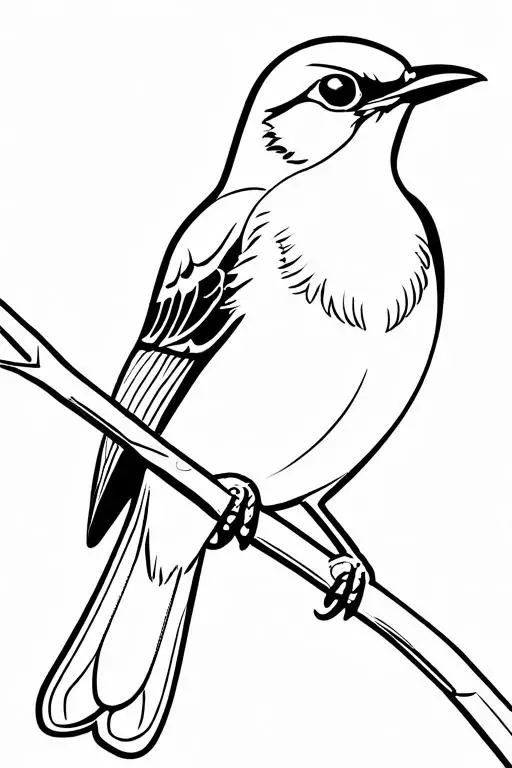 Mockingbird Coloring Page 9 for Kids