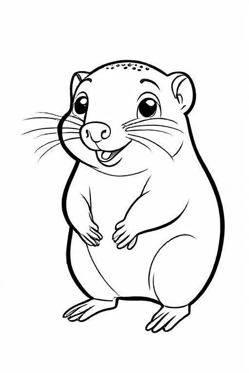 Mole Coloring Page 2 for Kids