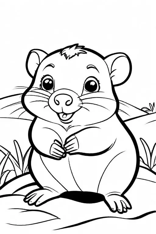 Mole Coloring Page 3 for Kids