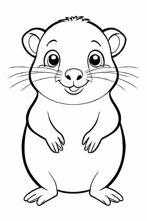 Mole Coloring Page 4 for Kids