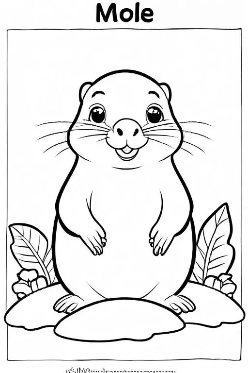 Mole Coloring Page 5 for Kids