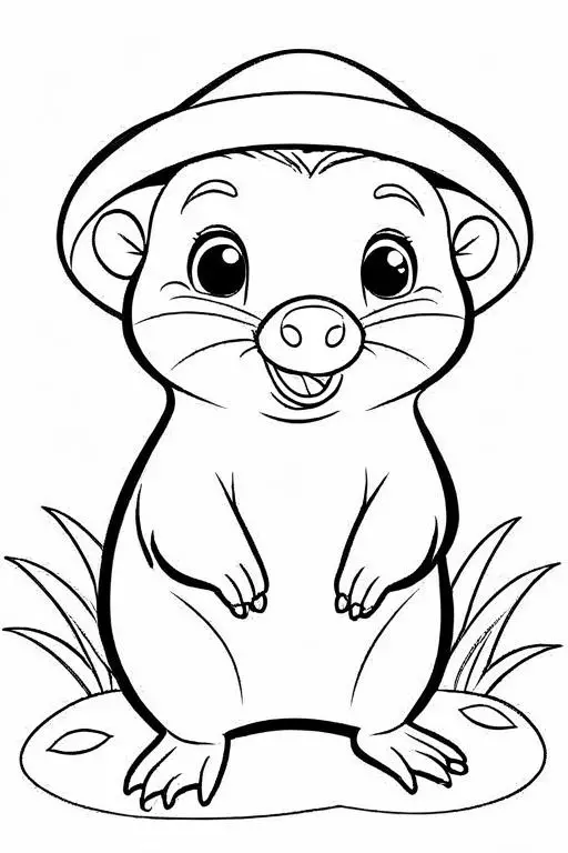 Mole Coloring Page 6 for Kids