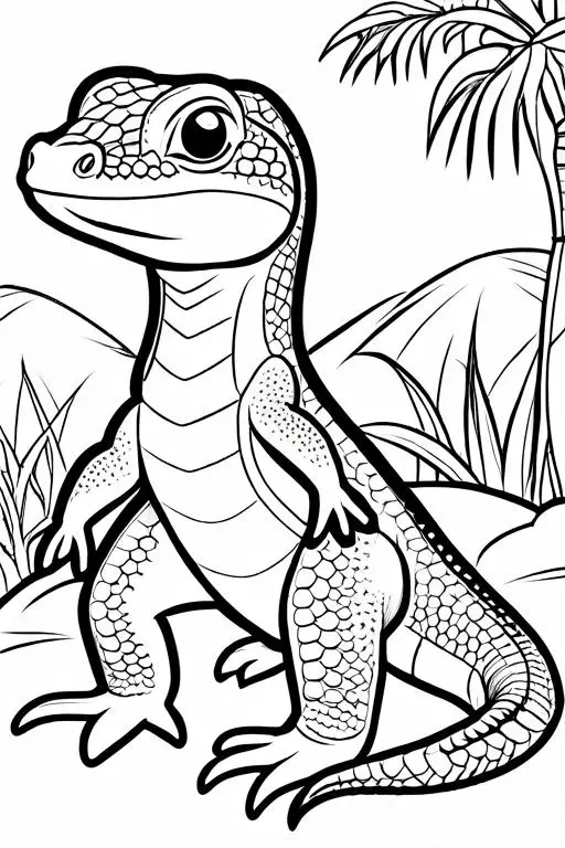 Monitor Lizard Coloring Page 1 for Kids