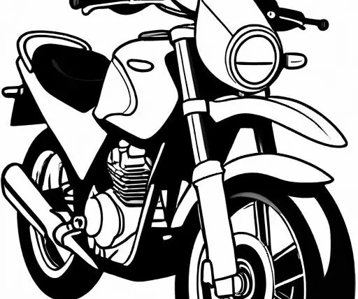 Motorcycle Coloring Page 1 for Kids