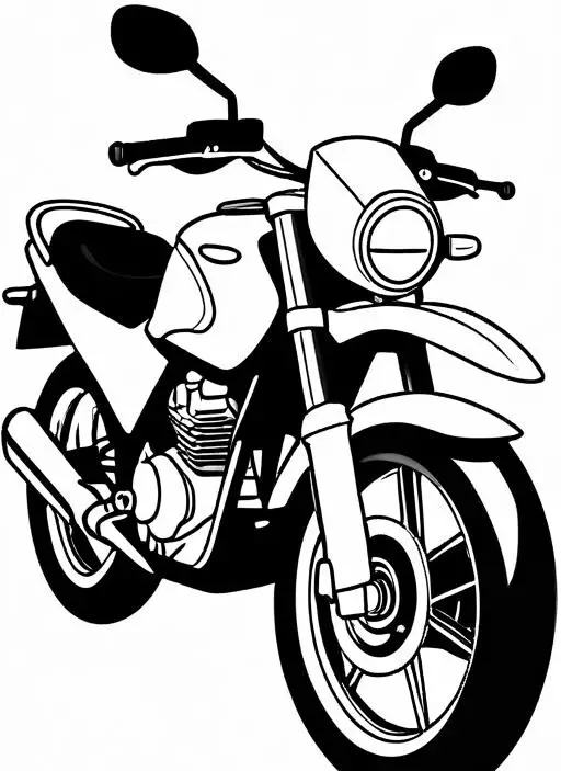 Motorcycle Coloring Page 1 for Kids