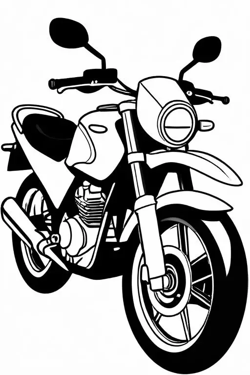 Motorcycle Coloring Page 1 for Kids