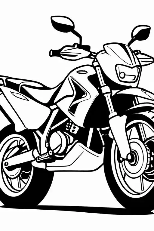 Motorcycle Coloring Page 10 for Kids