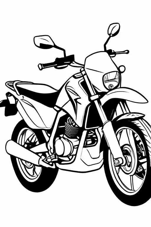 Motorcycle Coloring Page 11 for Kids