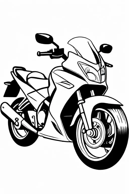 Motorcycle Coloring Page 12 for Kids