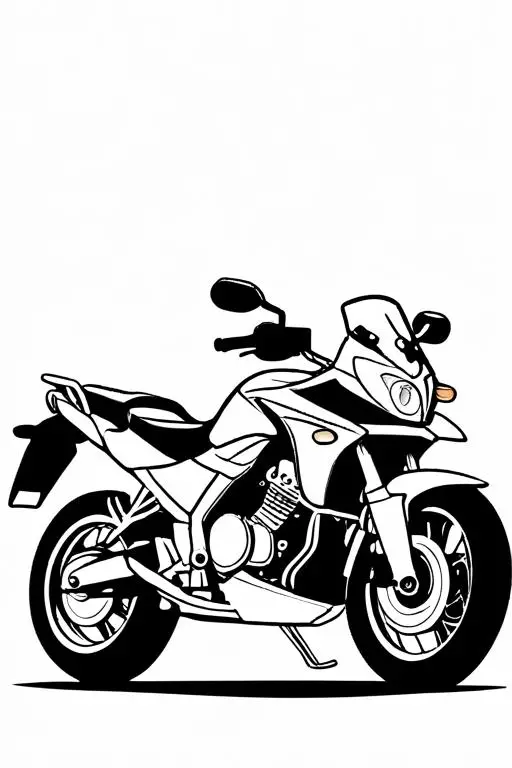 Motorcycle Coloring Page 2 for Kids