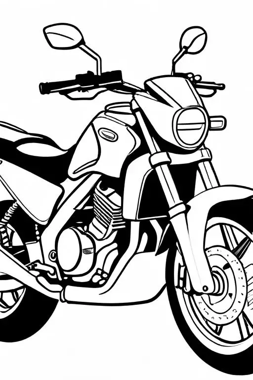 Motorcycle Coloring Page 3 for Kids