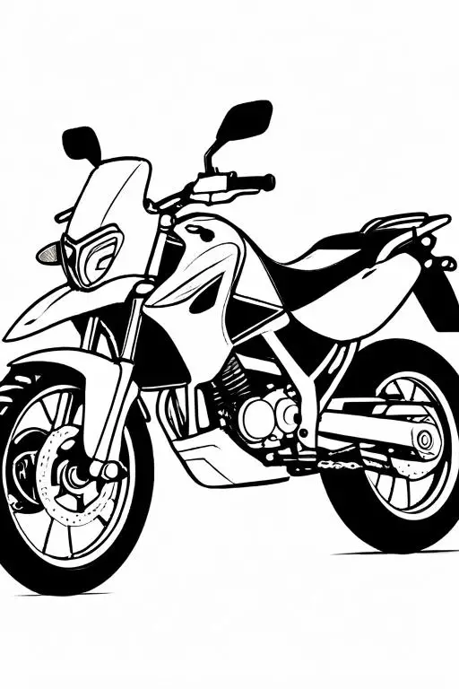 Motorcycle Coloring Page 4 for Kids