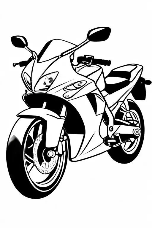 Motorcycle Coloring Page 5 for Kids